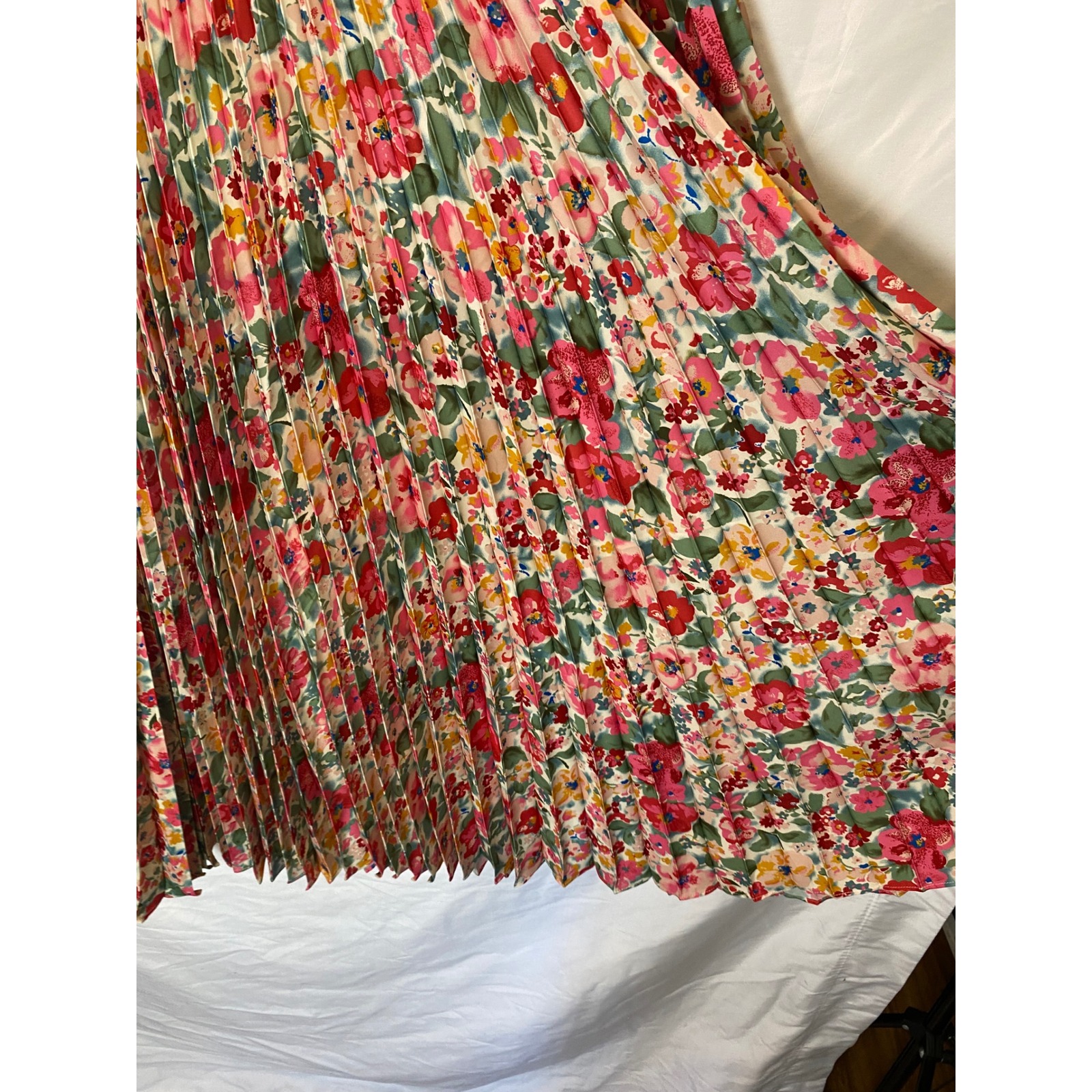 Jolie Jolie Petite Mendigote Floral Pleated Midi Skirt Womens 40 Romantic Boho — image 3 of 8